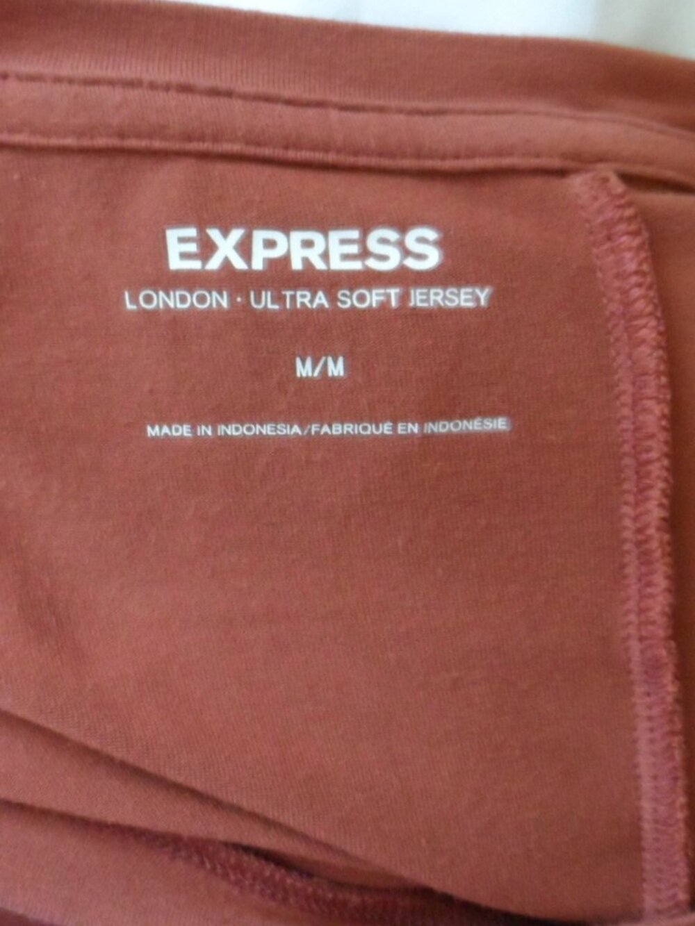 Express Ultra Soft Jersey Long Sleeve Tee Rust Color Sz Med - Picture 4 of 5